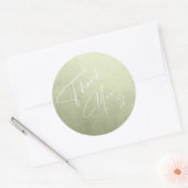 Sticker Rond Aquarelle Dégradé Merci Sage Vert ID786 (Enveloppe)