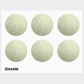 Sticker Rond Aquarelle Dégradé Merci Sage Vert ID786 (Feuille)