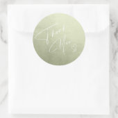 Sticker Rond Aquarelle Dégradé Merci Sage Vert ID786 (Sac)