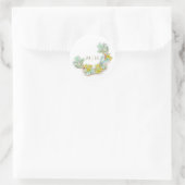 Sticker Rond Aquarelle demi-couronne monogramme mariage sibbald (Sac)