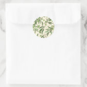 Sticker Rond Aquarelle des branches d'olive (Sac)