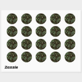 Sticker Rond Aquarelle des branches d'olive en noir (Feuille)