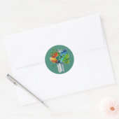 Sticker Rond Aquarelle des fleurs australiennes (Enveloppe)