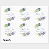 Sticker Rond Aquarelle Désert Cactus Succulents Merci (Feuille)