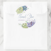 Sticker Rond Aquarelle Désert Cactus Succulents Merci (Sac)