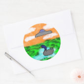 Sticker Rond aquarelle dessin oie moment extraterrestre (Enveloppe)