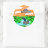 Sticker Rond aquarelle dessin oie moment extraterrestre (Sac)