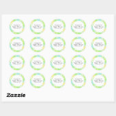 Sticker Rond Aquarelle d'été Mariage floral (Feuille)