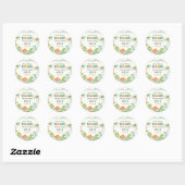 Sticker Rond Aquarelle Dinosaur Anniversaire (Feuille)