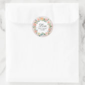 Sticker Rond Aquarelle d'ivoire rose pâle Mariage de fleurs (Sac)