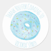 Sticker Rond Aquarelle Donut Sprinkings Main Drake Blue (Devant)