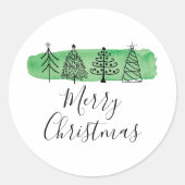 Sticker Rond Aquarelle Doodle Holiday (Devant)