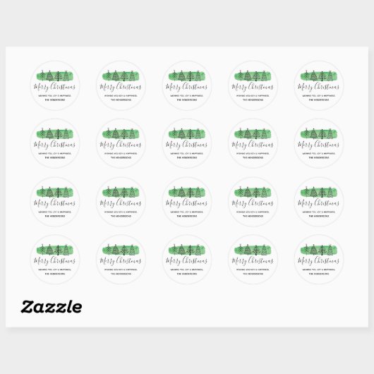 Sticker Rond Aquarelle Doodle Holiday (Feuille)