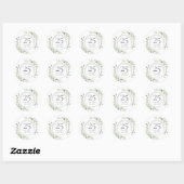 Sticker Rond Aquarelle douce Feuilles 25e anniversaire (Feuille)