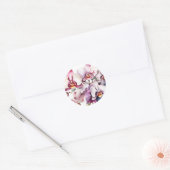 Sticker Rond Aquarelle douce florale de l'orchidée (Enveloppe)