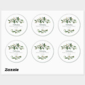 Sticker Rond Aquarelle douce Magnolia Mariage de verdure (Feuille)