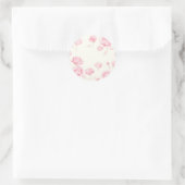 Sticker Rond Aquarelle douce Roses et pivoines (Sac)