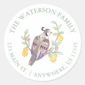 Sticker Rond Aquarelle Douze jours de Noël Adresse (Devant)