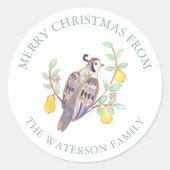 Sticker Rond Aquarelle Douze Jours du cadeau de Noël (Devant)