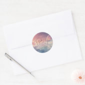 Sticker Rond Aquarelle Dreamy Sunset Cloud 9 Merci (Enveloppe)