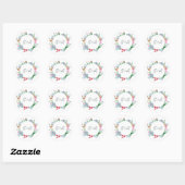 Sticker Rond Aquarelle du désert Cactus Floral Mariage Monogram (Feuille)