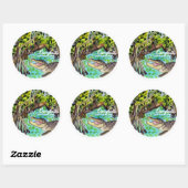 Sticker Rond Aquarelle du parc national des Everglades (Feuille)