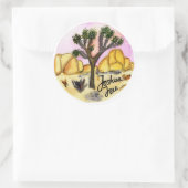 Sticker Rond Aquarelle du parc national Joshua Tree (Sac)