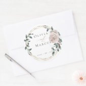 Sticker Rond Aquarelle Dusty Rose (Enveloppe)