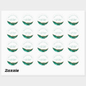 Sticker Rond Aquarelle Emeraude Vert Et Or (Feuille)