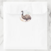 Sticker Rond Aquarelle Emu Bird (Sac)