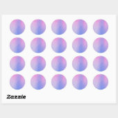 Sticker Rond Aquarelle en marbre rose et bleu (Feuille)