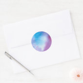 Sticker Rond Aquarelle en marbre rose et bleu (Enveloppe)