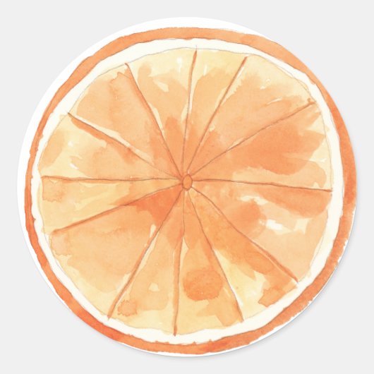 Sticker Rond Aquarelle en tranche orange (Devant)