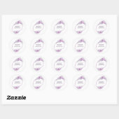 Sticker Rond Aquarelle Enveloppe florale Adresse Sceau (Feuille)