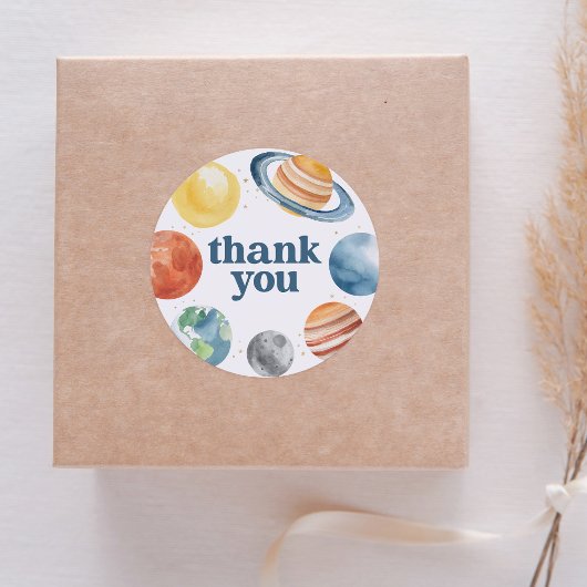 Sticker Rond Aquarelle Espace extra-atmosphérique