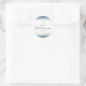 Sticker Rond aquarelle et détails de feuille FAUX Première comm (Sac)