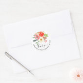 Sticker Rond Aquarelle Été Fête des mariées Florale Merci (Enveloppe)