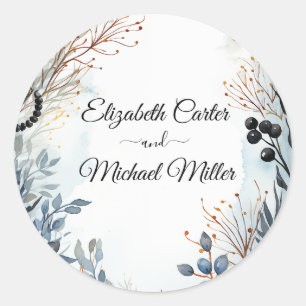 Sticker Rond Aquarelle Ethérée Delicate Foliage Serène