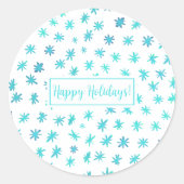 Sticker Rond Aquarelle étoile - turquoise (Devant)