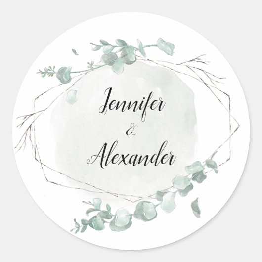 Sticker Rond Aquarelle Eucalyptus (Devant)