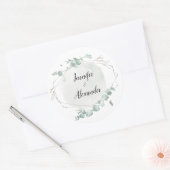 Sticker Rond Aquarelle Eucalyptus (Enveloppe)