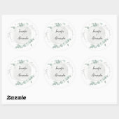 Sticker Rond Aquarelle Eucalyptus (Feuille)