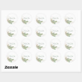Sticker Rond Aquarelle Eucalyptus et Merci d'or Classic (Feuille)