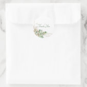 Sticker Rond Aquarelle Eucalyptus et Merci d'or Classic (Sac)