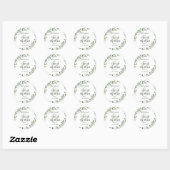 Sticker Rond Aquarelle Eucalyptus Mariage de verdure (Feuille)