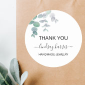 Sticker Rond Aquarelle Eucalyptus Merci Bijoux