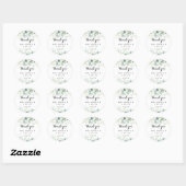 Sticker Rond Aquarelle Eucalyptus Merci mariage Faveur (Feuille)