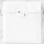 Sticker Rond Aquarelle Eucalyptus Monogramme du cadre (Sac)