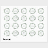 Sticker Rond Aquarelle Eucalyptus Motif feuille | MERCI (Feuille)