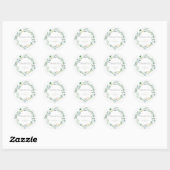 Sticker Rond Aquarelle Eucalyptus Wreath Mariage vert (Feuille)